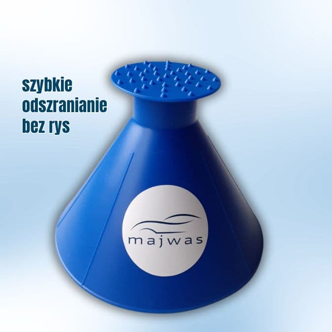 Innowacyjna skrobaczka do odszraniania szyb z lejkiem MAJWAS Premium